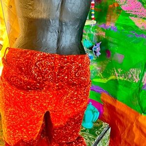 High Rise Button Fly Corduroy Skinny Jeans Color is a dark orange.🍊